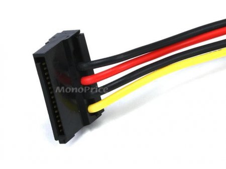 8" SATA 15pin Female to Molex 4pin Male Power Adapter 90°
