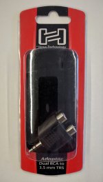 Adaptor, Dual RCA(F) to 3.5mm(M) TRS