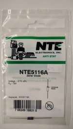 NTE5116A Zener Diode 5.1V 5W Axial Leaded
