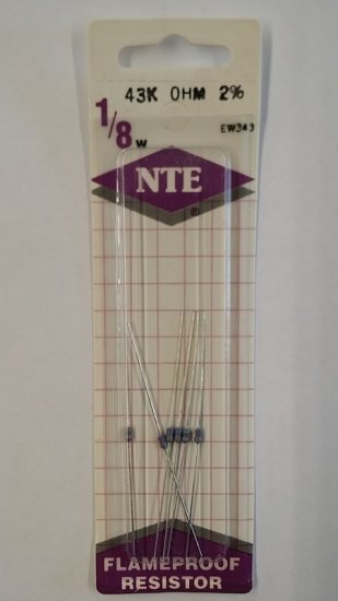 43K Ohm, 1/8W, 2% Metal Film Flameproof Resistor (6Pk)