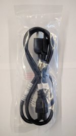 3Ft Black 18AWG AC Cord, NEMA 5-15P to IEC 60320 C5 "Mouse Ears"