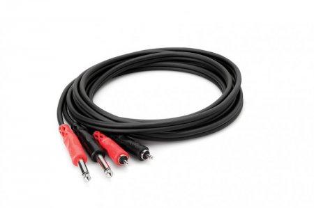 19.8Ft (6M) Stereo Interconnect Dual 1/4 in TS to Dual RCA