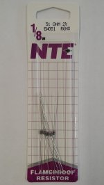 51 Ohm, 1/8W, 2% Metal Film Flameproof Resistor (6Pk)