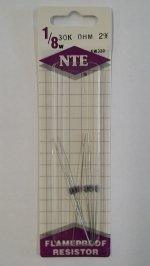 30K Ohm, 1/8W, 2% Metal Film Flameproof Resistor (6Pk)