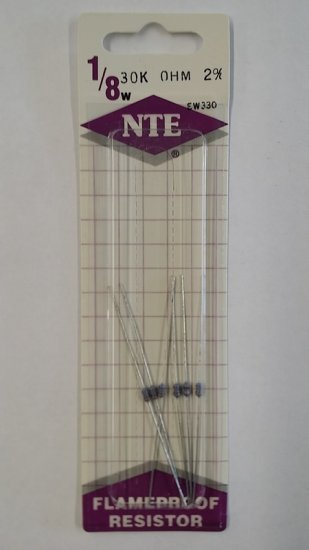 30K Ohm, 1/8W, 2% Metal Film Flameproof Resistor (6Pk)