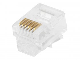 6P6C RJ12 Modular Line Plug (10Pk) Flat Stranded Wire
