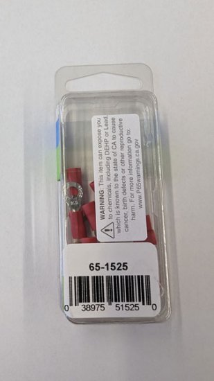 Ring Terminal Insulated 22-18Awg #8 Stud (15Pk) Red Vinyl
