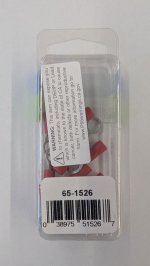 Ring Terminal Insulated 22-18Awg #10 Stud (15Pk) Red Vinyl