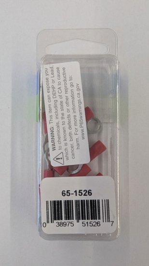 Ring Terminal Insulated 22-18Awg #10 Stud (15Pk) Red Vinyl