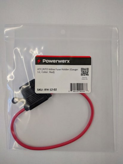 ATC/ATO Inline Fuse Holder (Gauge: 12, Color: Red) 20A Limit