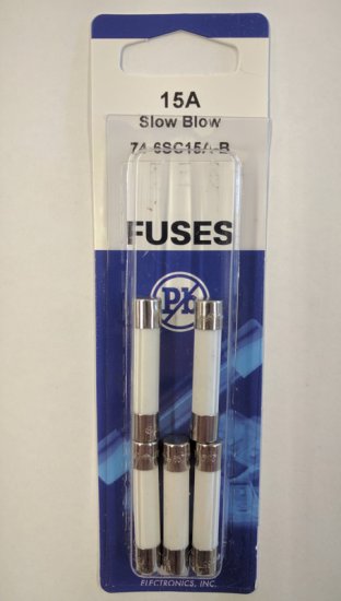15 Amp (MDA) Ceramic Fuse (5Pk) Slow Blow 6x30mm