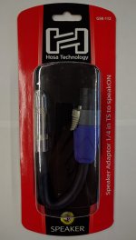 Speaker Adaptor Hosa 1/4in TS to Neutrik speakON 12Awg