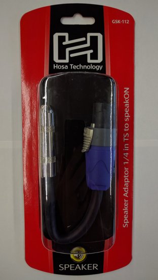 Speaker Adaptor Hosa 1/4in TS to Neutrik speakON 12Awg