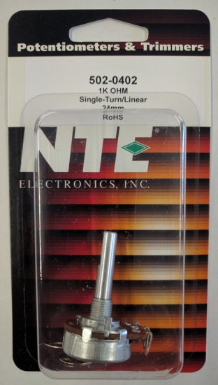 1K Linear Taper Pot 0.25W (24mm) Solder Lug 30mm Shaft