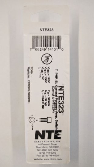 NTE323 T-PNP, Si, AF Power Amp (Compl to NTE324)