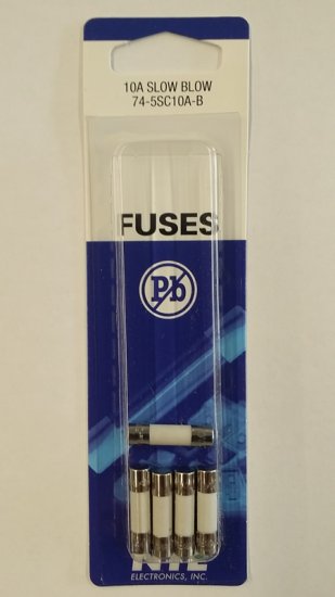 10 Amp (S505) Ceramic Fuse (5Pk) Slow Blow 5x20mm