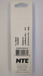 0.1 Amp (100mA) MDL Glass Fuse (5Pk) Slow Blow 6x30mm NTE