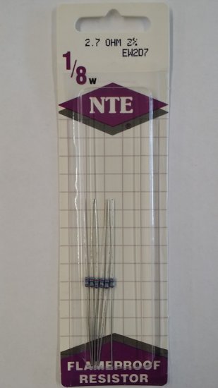 2.7 Ohm, 1/8W, 2% Metal Film Flameproof Resistor (6Pk)