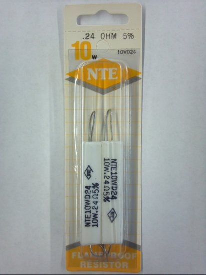 0.24 Ohm 10W Cerment Power Wirewound Resistor (2Pk) 5% Tolerance