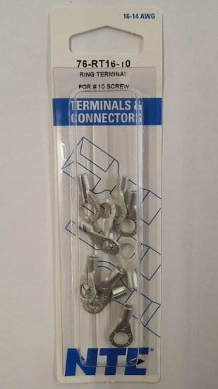 Ring Terminal Non-Insulated 16-14Awg #10 Stud (10Pk)