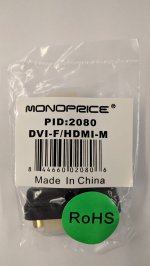 HDMI® Male to DVI-D Single Link Female Adapter