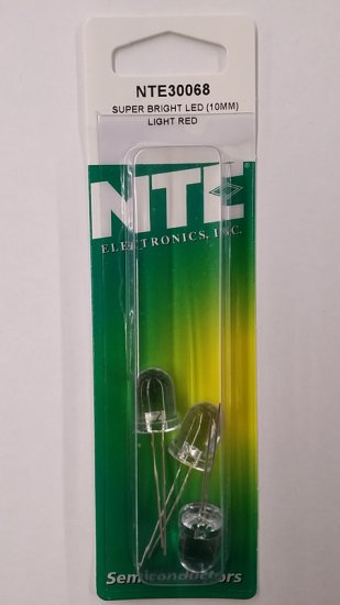 10mm Super Bright Light Red LED 2000mcd (3Pk) Clear Lens