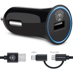 HyperGear Rapid Vehicle Charger w/Hybrid Micro-USB/USB-C