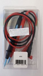 Test Leads, 22" Long, Recessed Banana, Insulated Probes