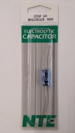 220uf 16V Axial Lead Electrolytic Capacitor