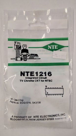 NTE1216 IC, TV Chroma Circuit for NTSC, 16-Lead DIP