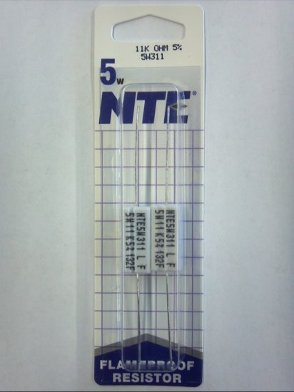 11K Ohm 5W Cerment Power Wirewound Resistor (2Pk) 5% Tolerance