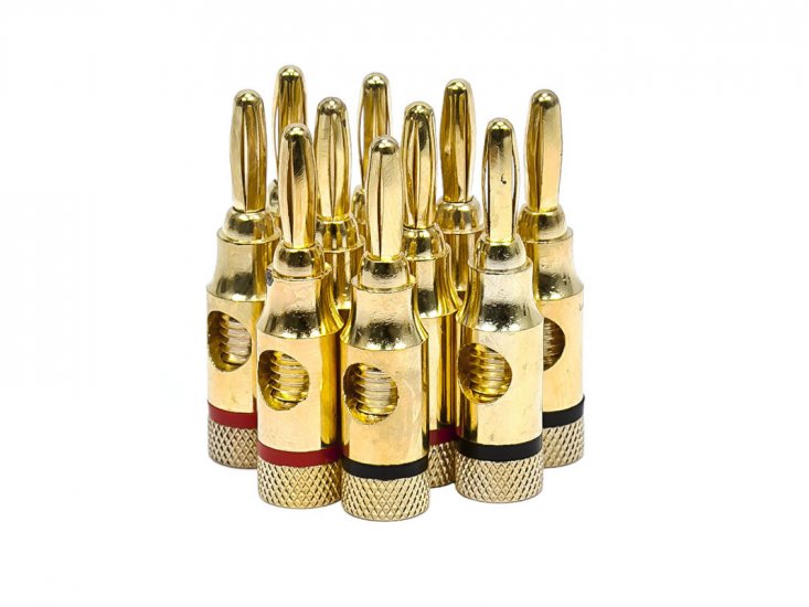 Banana Plugs Open Screw Type (Gold) Red/Black (5Pairs)