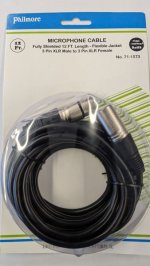 12Ft Microphone Cable, XLR F to XLR M