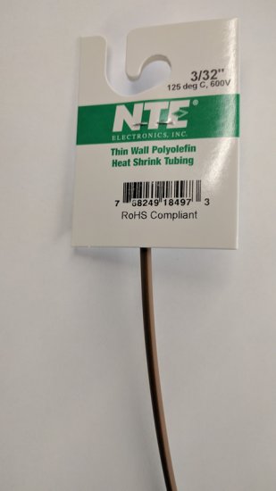 3/32" Brown 48" Thin Wall 2:1 Polyolefin Heat Shrink Tubing