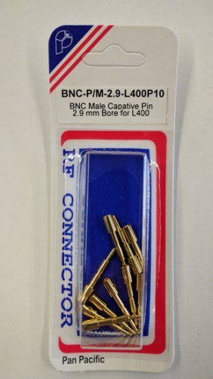 BNC Captive Male Pin 2.9mm Bore L400 (10Pk)