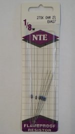270K Ohm, 1/8W, 2% Metal Film Flameproof Resistor (6Pk)
