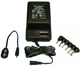 Universal AC/DC Adapter, 3 4.5, 6, 7.5, 9, 12VDC 800mA