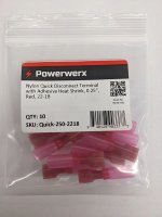Nylon Q.D. w/Adhesive Heat Shrink, 0.25", Red, 22-18 Awg 10Pk