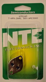 NTE245 T-NPN, Si, Darlington Power Amp (Compl to NTE246)