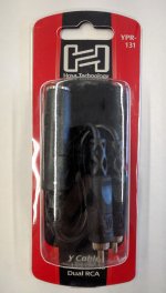 6" Y Cable 1/4 in TSF to Dual RCA(M)
