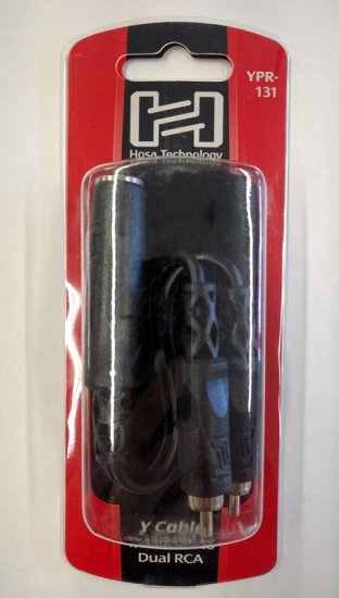 6" Y Cable 1/4 in TSF to Dual RCA(M)