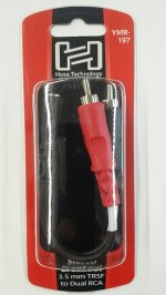 6" Stereo Breakout Cable 3.5mm TRSF to Dual RCA