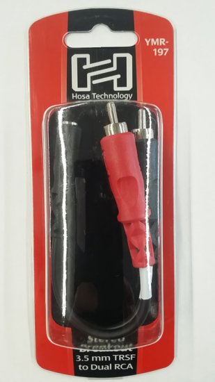 6" Stereo Breakout Cable 3.5mm TRSF to Dual RCA