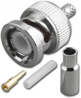 BNC Plug 3-Piece Crimp-On RG-174/U RG-316/U