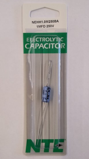 1uf 250V Axial Lead Electrolytic Capacitor