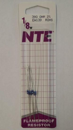 390 Ohm, 1/8W, 2% Metal Film Flameproof Resistor (6Pk)