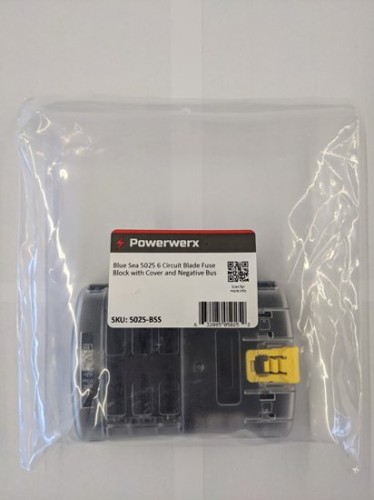 Blue Sea 5025 6 Circuit Blade Fuse Block w/Cover & Negative Bus