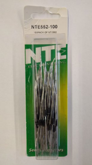 NTE552-100 Si, Rect, Gen Purp, Fast Recov, 600V 1A 200NS (100Pk)