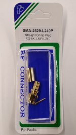 SMA Plug 3-Piece Crimp RG-8X/LMR-240 (Gold)