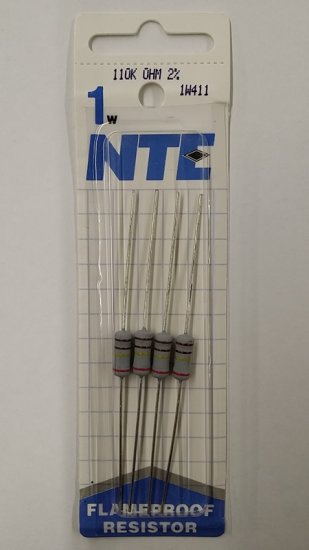 110K Ohm 1 Watt Metal Oxide Film Resistor (4Pk) 2% Tolerance